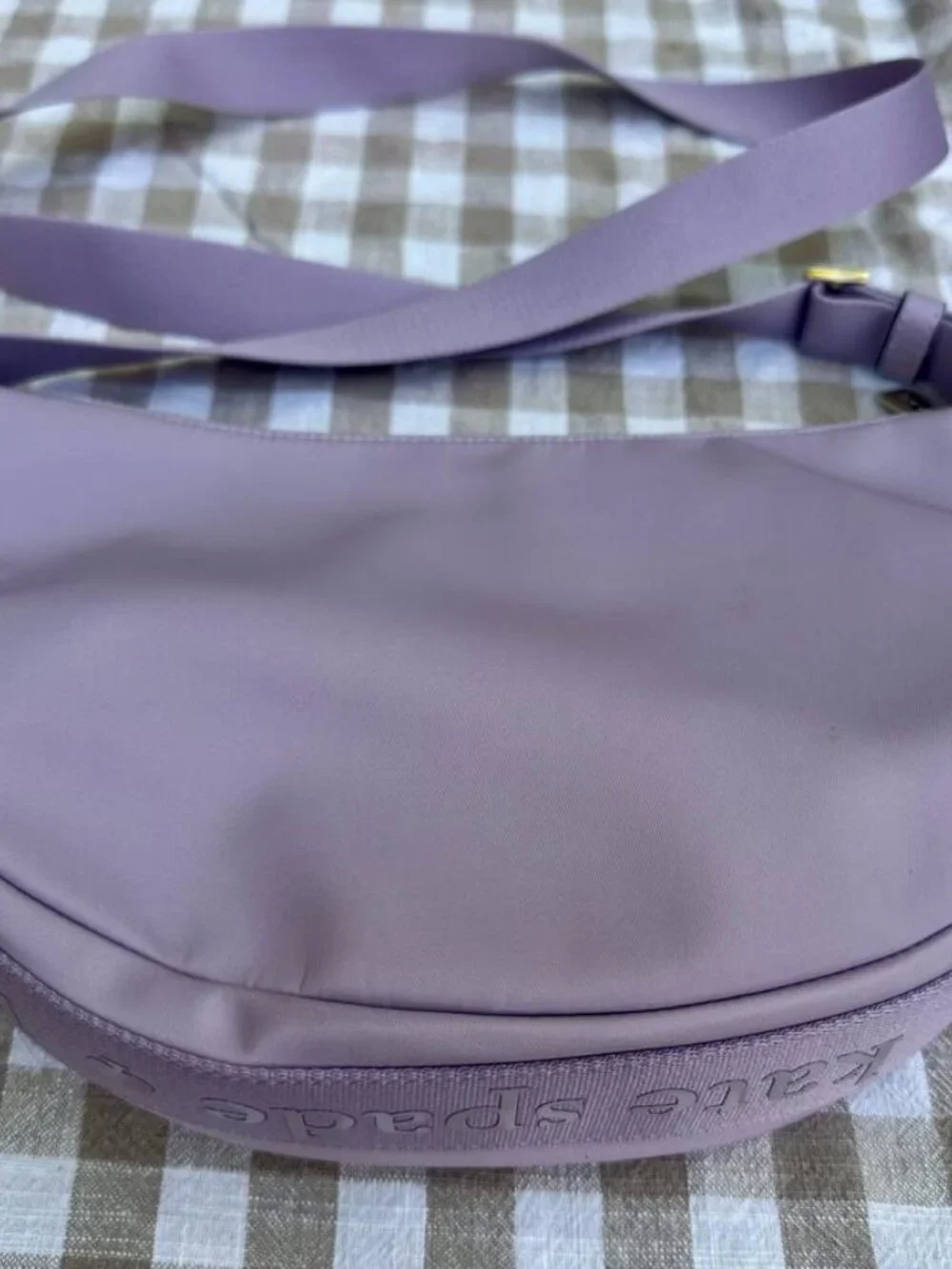 Kate Spade Lavender Crescent Crossbody Shoulder Bag Silver Hardware - Picture 2 of 3